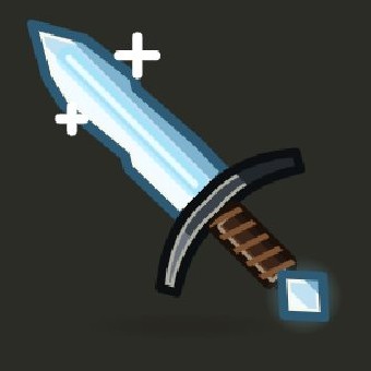 The Warden's Frostblade, a bright ice-blue sword